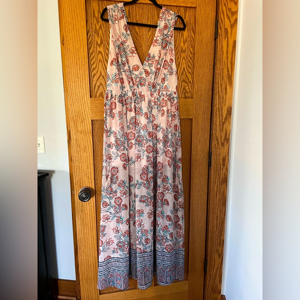 Lulu’s Wings of fancy blush pink floral maxi dress
